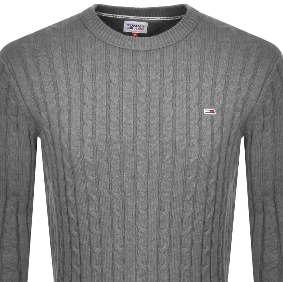 Alternative Image for ProductTommy Jeans Crew Neck Cable Knit Jumper Grey2